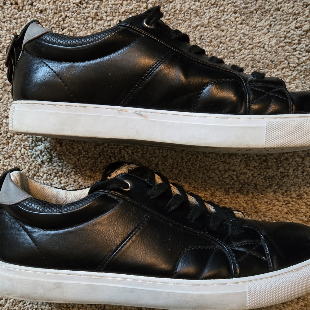 Black Leather Men's Sneakers